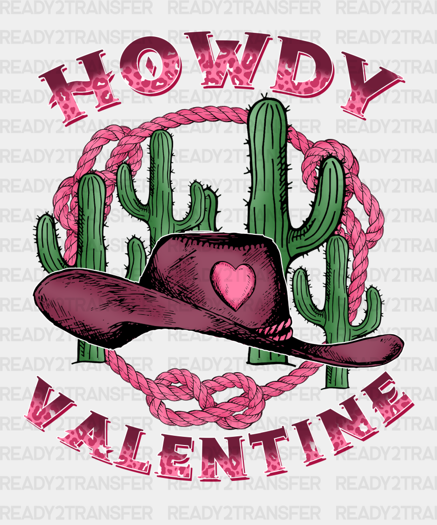 Howdy Valentine Heart Hat Dtf Transfer