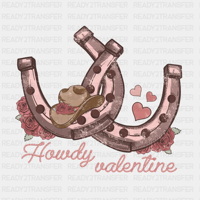 HOWDY VALENTINE HORSESHOES DTF Transfer ready2transfer