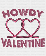 Howdy Valentine Purple Rope Heart Dtf Transfer
