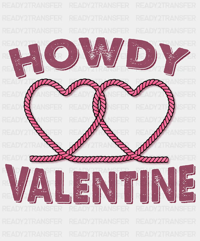 Howdy Valentine Purple Rope Heart Dtf Transfer