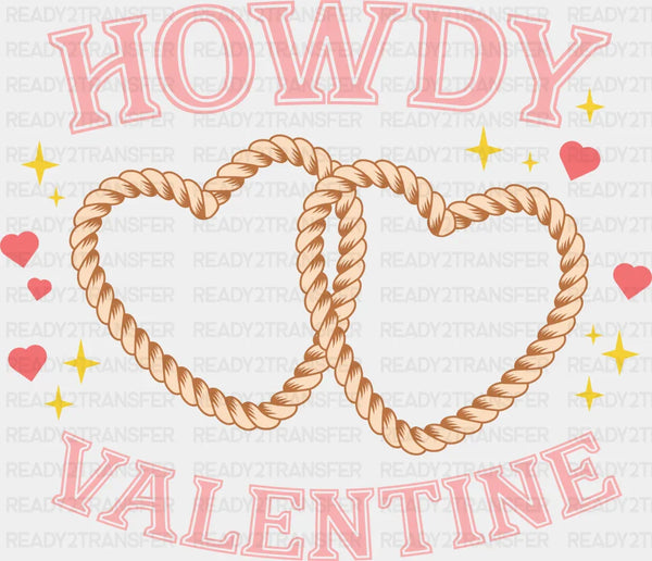 HOWDY VALENTINE ROPE HEART DTF Transfer