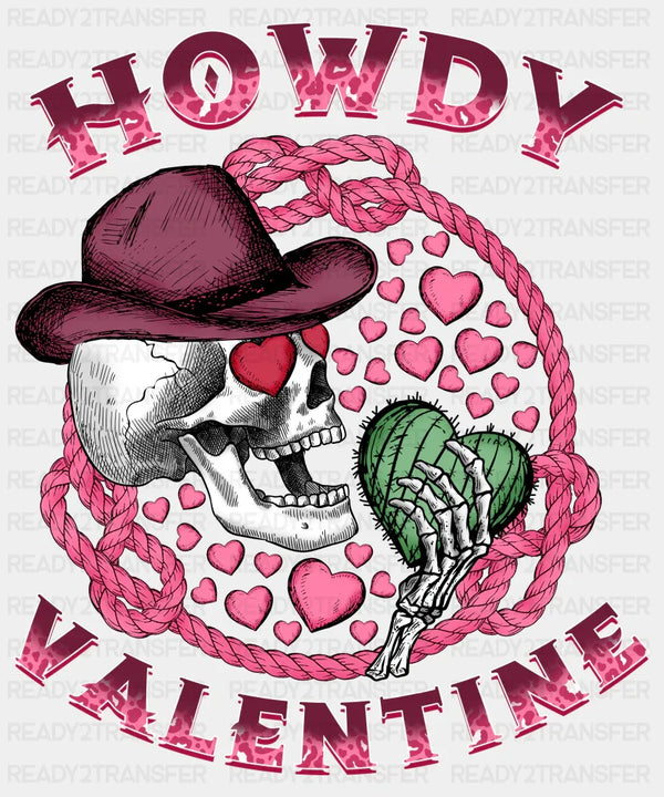 HOWDY VALENTINE SKULL DTF Transfer