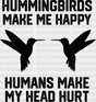 Humans Make My Head Hurt - Birds Iron On Dtf Transfer Adult Unisex S & M (10’’) / Dark Color