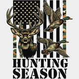 Hunting Season, B&W US Flag - Hunting DTF Transfers ready2transfer Light Color Design (See Imaging)