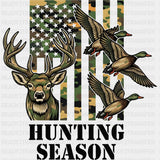 Hunting Season, Camo US Flag - Hunting DTF Transfers ready2transfer Dark Color Design (See Imaging)