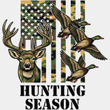 Hunting Season, Camo US Flag - Hunting DTF Transfers ready2transfer Light Color Design (See Imaging)