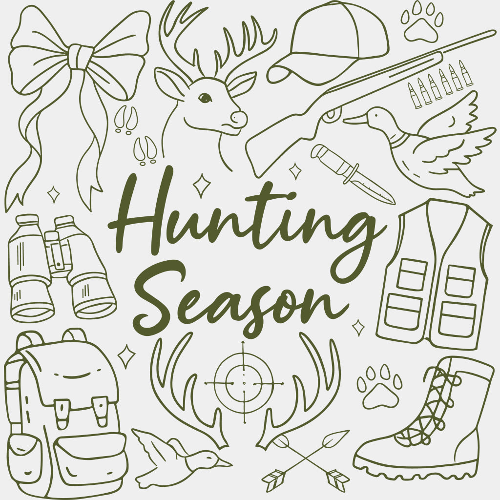 Hunting Season, Multi Color - Hunting DTF Transfers ready2transfer Green Color Design (See Imaging)