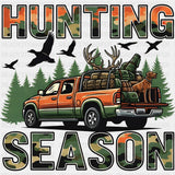Hunting Season, Orange Truck - Hunting DTF Transfers ready2transfer Dark Color Design (See Imaging)