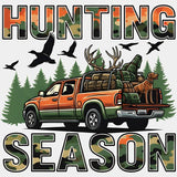 Hunting Season, Orange Truck - Hunting DTF Transfers ready2transfer Light Color Design (See Imaging)