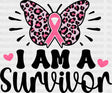 I Am A Survivor Ribbon Butterfly - Cancer Dtf Transfer Adult Unisex S & M (10’’) / Dark Color