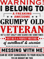 I Belong To A Freaking Awesome Grumpy Old Veteran - Military DTF Transfer Adult Unisex - S & M (10’’) / Dark Color