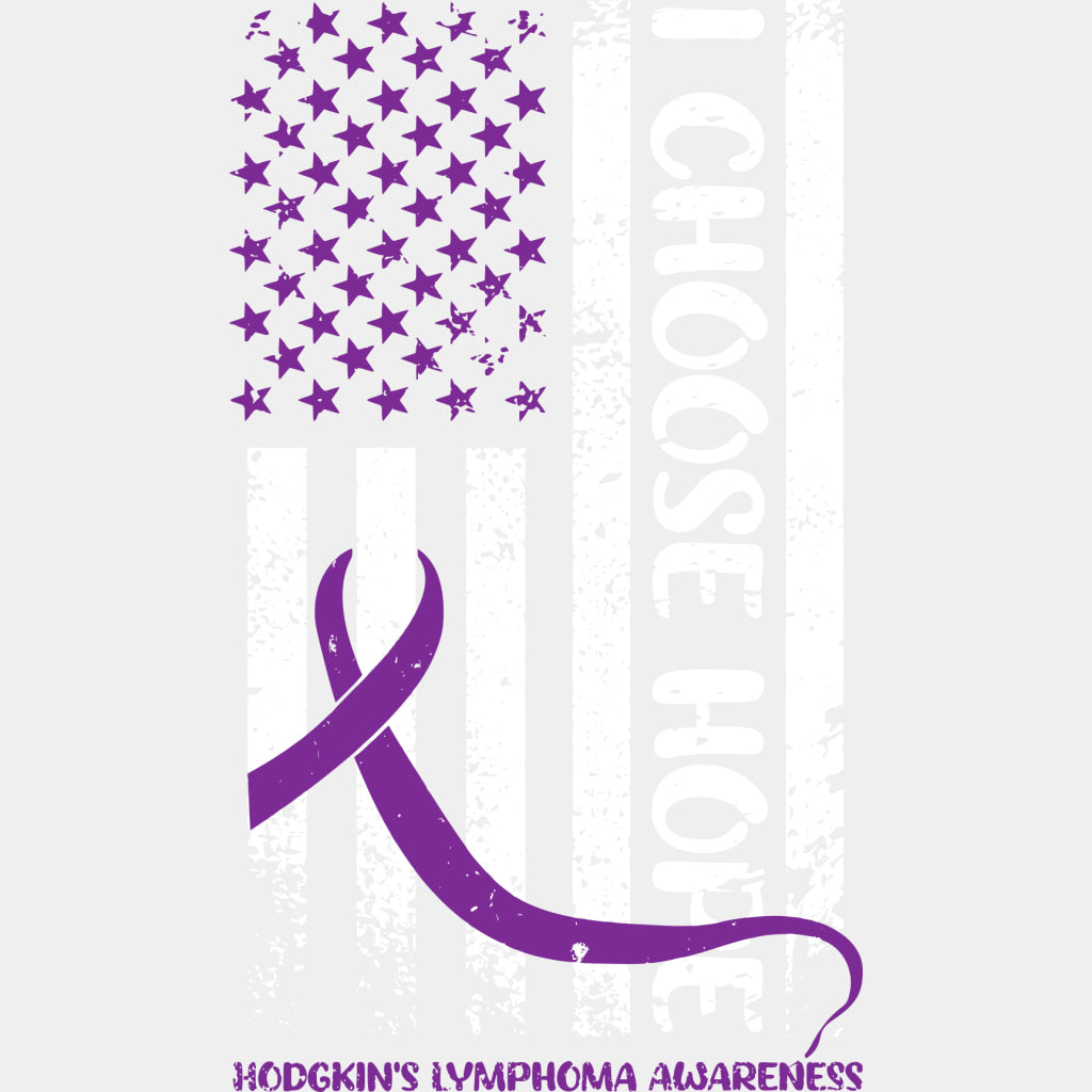 I Choose Hope, B&W US Flag - Lymphoma DTF Transfers ready2transfer Light Color Design (See Imaging)