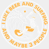 I Like Beer And Surfing - Surfing DTF Transfers ready2transfer Light Color Design (See Imaging)