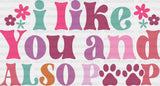 I Like You Paw Design - Dogs Iron On Dtf Transfer