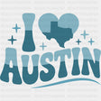 I Love Austin - States & Cities DTF Transfer ready2transfer