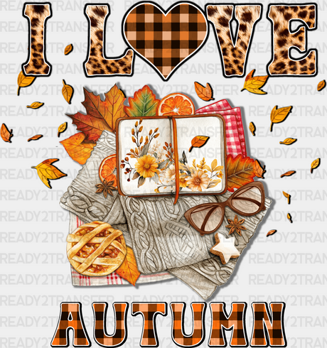 I Love Autumn Picnic - Fall Dtf Transfer Adult Unisex S & M (10’’) / Dark Color Design (See Imaging)