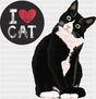 I Love Cat - Cats DTF Transfer Adult Unisex - S & M (10’’) / Dark Color Design (See Imaging)