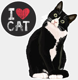 I Love Cat - Cats DTF Transfer Adult Unisex - S & M (10’’) / Light Color Design (See Imaging)