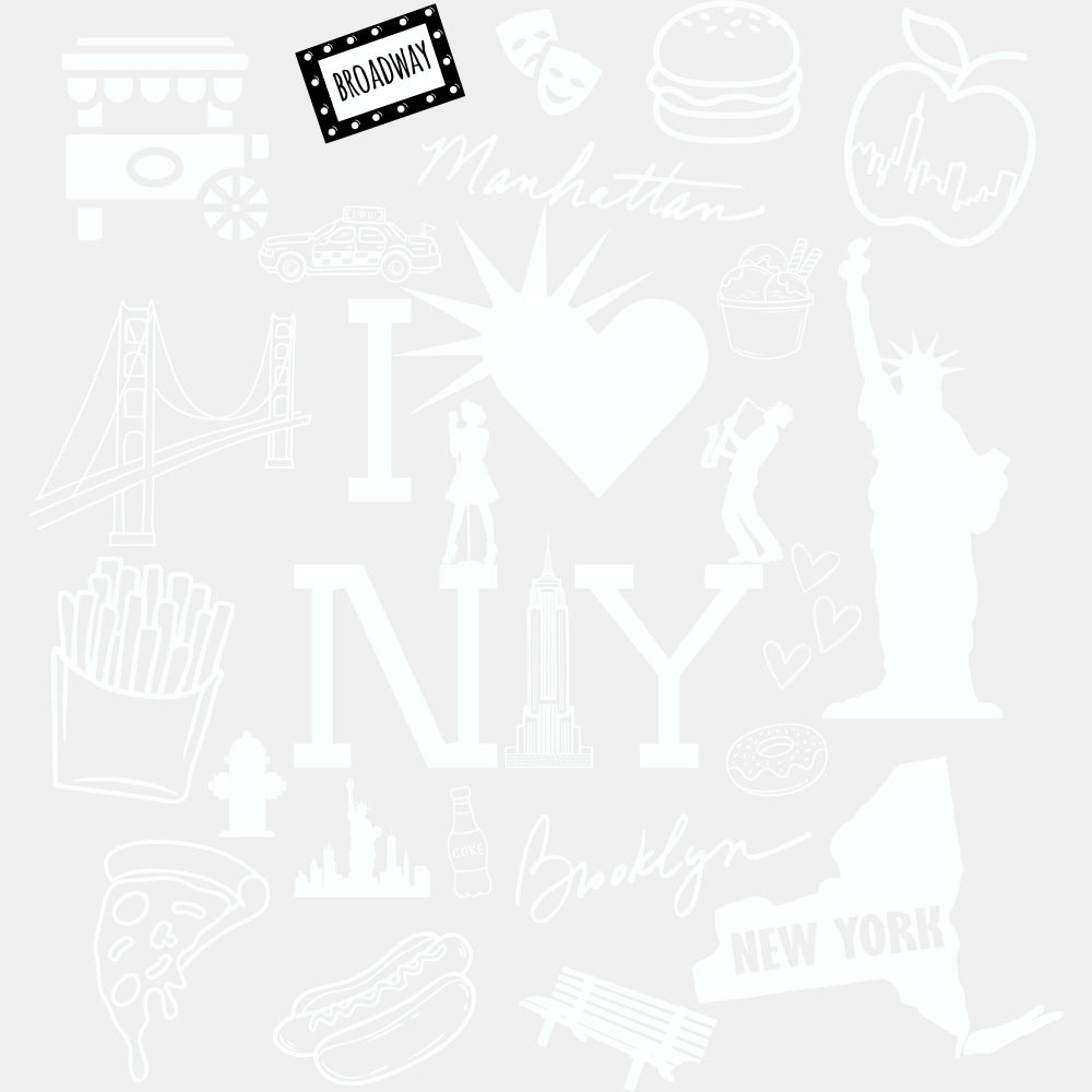 I Love New York - States & Cities DTF Transfer ready2transfer Light Color Design (See Imaging)