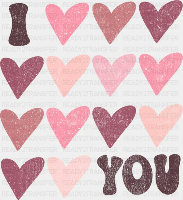 I Love You Heart Design - Valentine's Day DTF Transfer