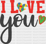 I Love You Puzzle - Sister Dtf Heat Transfer Adult Unisex S & M (10’’) / Dark Color Design (See