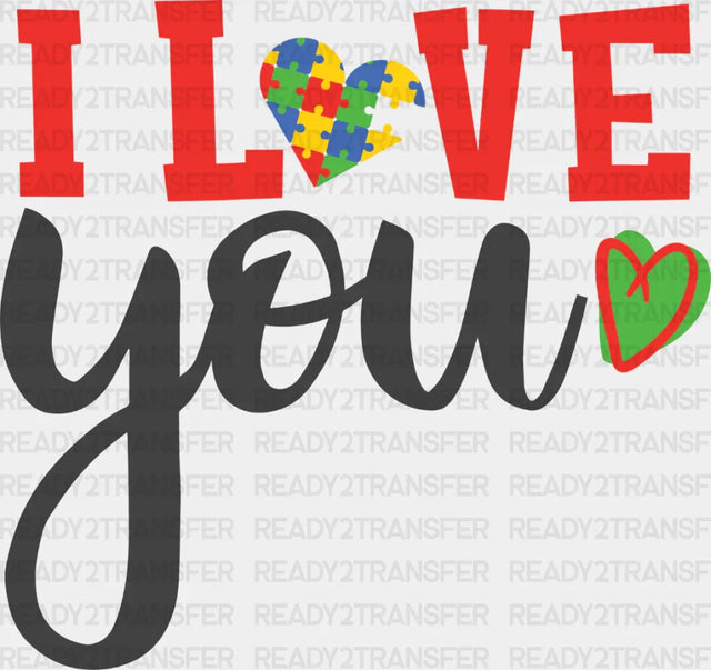 I Love You Puzzle - Sister Dtf Heat Transfer Adult Unisex S & M (10’’) / Dark Color Design (See