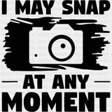 I May Snap At Any Moment, Black & White - Photography DTF Transfers ready2transfer Dark Color Design (See Imaging)
