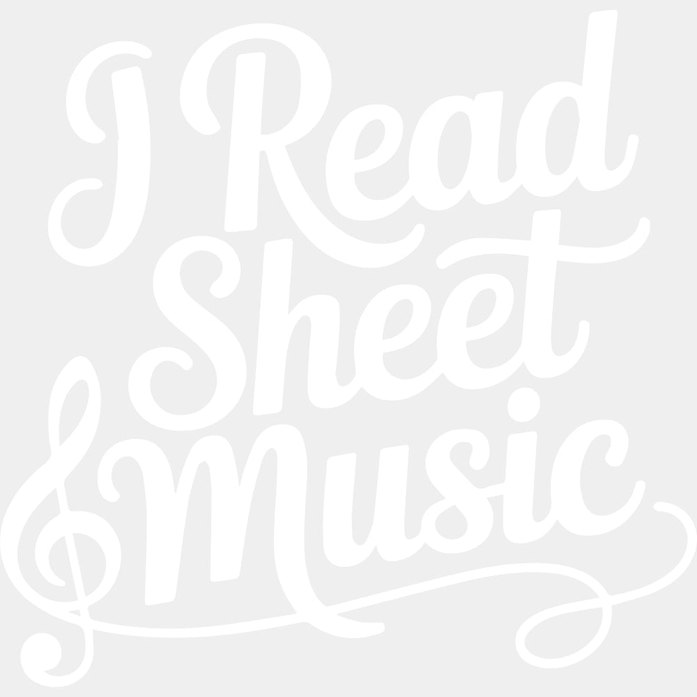 I Read Sheet Music - Music DTF Transfers ready2transfer Light Color Design (See Imaging)
