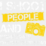 I Shoot People, Yellow B&W - Photography DTF Transfers ready2transfer Light Color Design (See Imaging)