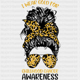 I Wear Gold For Childhood Cancer Awareness - Childhood Cancer DTF Transfers
