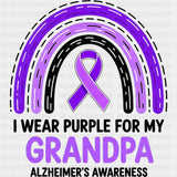 I Wear Purple For My Grandpa - Alzheimer's Awareness DTF Transfer ready2transfer Dark Color Design (See Imaging)