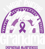 I Wear Purple In Memory Of My Grandma- Alzheimer’s Awareness DTF Transfer Adult Unisex - S & M (10’’) / Light Color