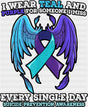 I Wear Teal And Purple - Suicide Awareness DTF Transfer Adult Unisex - S & M (10’’) / Dark Color Design (See Imaging)