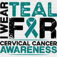 I Wear Teal For Cervical Cancer Awareness - Cervical Cancer DTF Transfers - Adult Unisex - S & M (10’’) / Dark Color