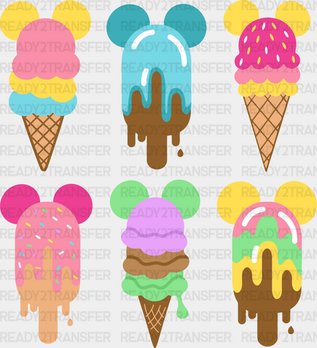 Ice Cream Mickey Head Disney Dtf Transfer