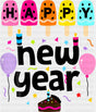 Ice Pops Happy New Year B&W - New Year DTF Transfer Adult Unisex - S & M (10’’) / Dark Color Design (See Imaging)