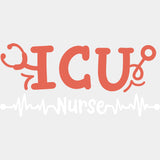ICU Nurse, B&W ECG Line - ICU DTF Transfers ready2transfer Light Color Design (See Imaging)