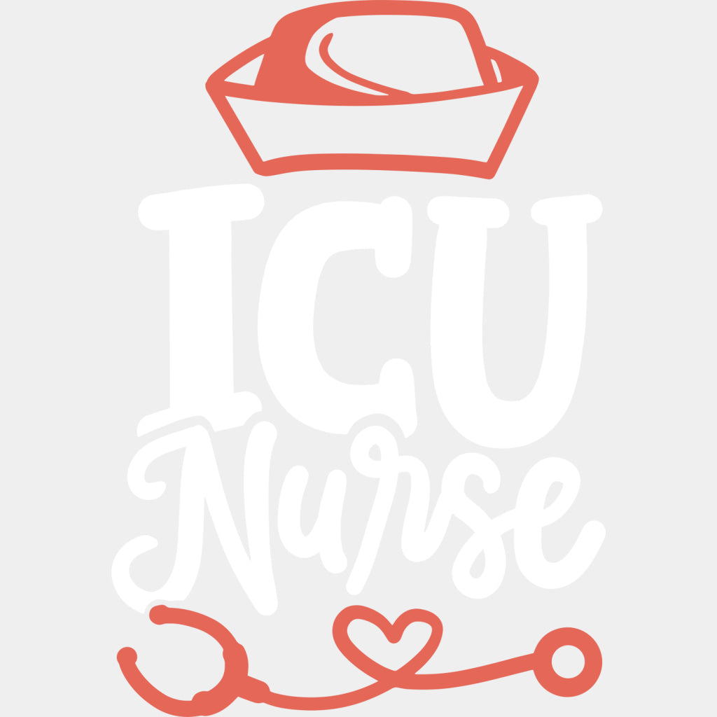 ICU Nurse, Nurse Cap & Stethoscope - ICU DTF Transfers ready2transfer Light Color Design (See Imaging)