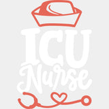ICU Nurse, Nurse Cap & Stethoscope - ICU DTF Transfers ready2transfer Light Color Design (See Imaging)