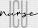 ICU Nurse Cursive Design - ICU Nurse DTF Transfers ready2transfer Black