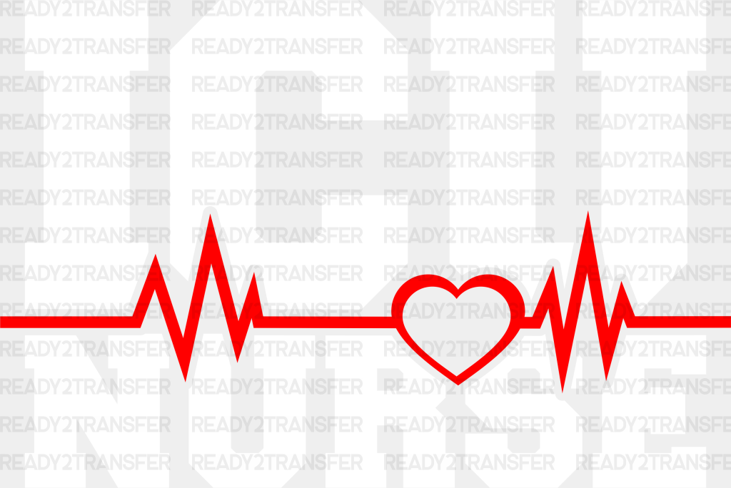 Icu Nurse Heartbeat Design - Dtf Transfers Adult Unisex S & M (10’’) / White