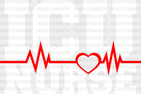 Icu Nurse Heartbeat Design - Dtf Transfers Adult Unisex S & M (10’’) / White