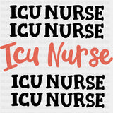 ICU Nurse, Orange B&W - ICU DTF Transfers ready2transfer Dark Color Design (See Imaging)