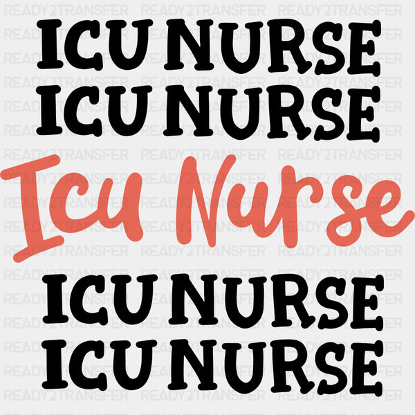 ICU Nurse, Orange B&W - ICU DTF Transfers