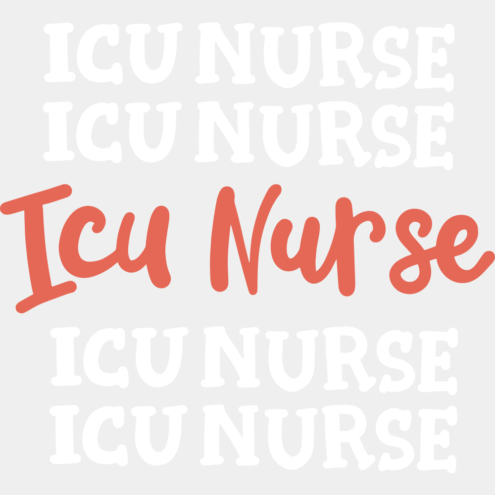 ICU Nurse, Orange B&W - ICU DTF Transfers ready2transfer Light Color Design (See Imaging)