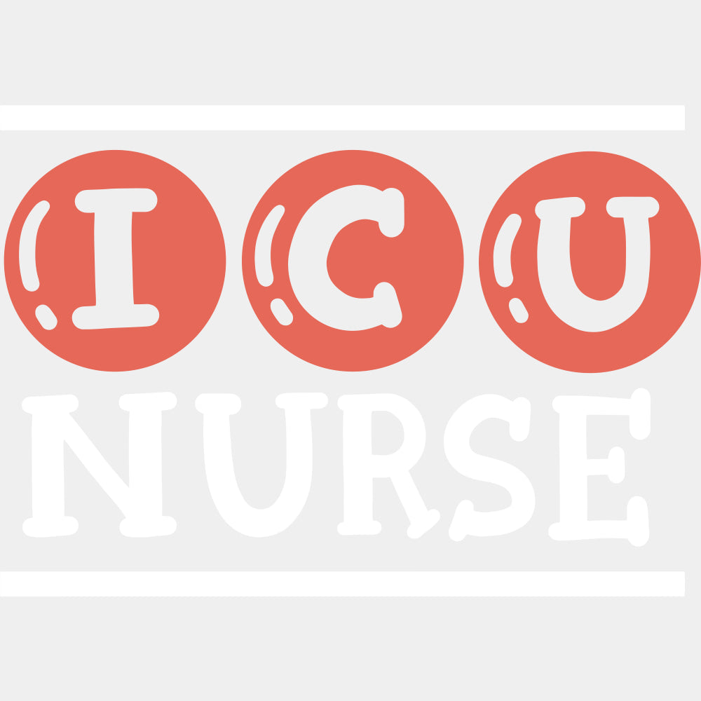 ICU Nurse, Orange Circles - ICU DTF Transfers ready2transfer Light Color Design (See Imaging)