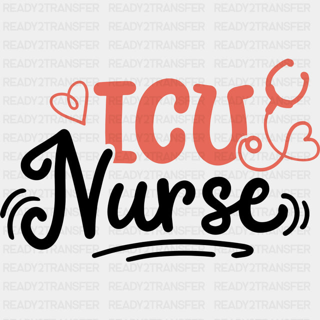 ICU Nurse Orange Heart & Stethoscope - ICU DTF Transfers ready2transfer Dark Color Design (See Imaging)