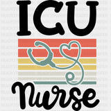 ICU Nurse, Stethoscope Teal Color - ICU DTF Transfers ready2transfer Dark Color Design (See Imaging)