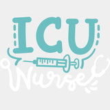 ICU Nurse, Teal Color Syringe - ICU DTF Transfers ready2transfer Light Color Design (See Imaging)