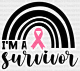 I’m A Survivor Rainbow - Cancer Dtf Transfer Adult Unisex S & M (10’’) / Light Color Design
